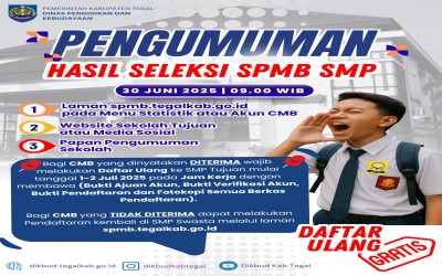 Pengumuman Seleksi Penerimaan Siswa Baru (SPMB) Tahun Pelajaran 2025/2026